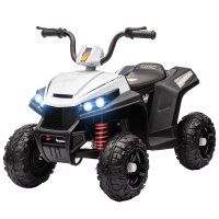 Elektro-Kinderquad, Licht & Musik, Federung, 5 km/h, 50 Min. Fahrzeit, für 3-5 Jahre, weiß