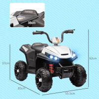 Elektro-Kinderquad, Licht & Musik, Federung, 5 km/h, 50 Min. Fahrzeit, für 3-5 Jahre, weiß