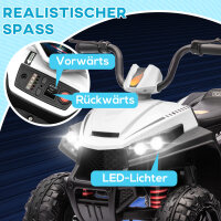 Elektro-Kinderquad, Licht & Musik, Federung, 5 km/h, 50 Min. Fahrzeit, für 3-5 Jahre, weiß