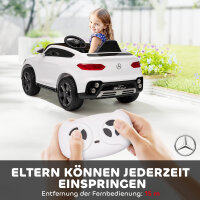 Elektroauto für Kinder, 12V Kinderauto mit Fernbedienung, LED-Lichter, Musik, 3 Geschwindigkeiten, 3-6 Jahre, Weiß