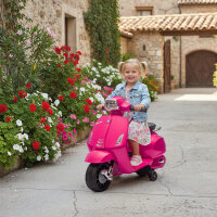 Elektro Motorrad Kinder Vespa 6V Elektromotorrad mit Stützrädern, Scheinwerfer, Hupe für 2-6 Jahre 71 x 37 x 52 cm Rosa