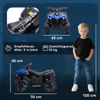 Kinder Quad Elektro 6V Kinderquad mit Vorwärts-, Rückwärtsfunktion, Musik, LED-Scheinwerfer Blau