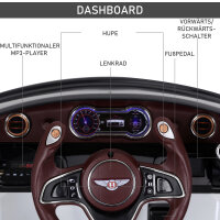 Kinderauto Bentley GT lizenzierte Kinderfahrzeug Elektroauto mit Fernbedienung 2 x 390 Motoren Kinder Weiß 108 x 60 x 43 cm