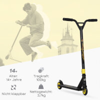Pro Stunt-Scooter, Tretroller für Freestyle Tricks, Aluminium, Metall, Kunstleder, für Kinder und Erwachsene, Gold