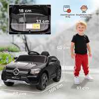 Elektroauto für Kinder, 12V Kinderauto mit Fernbedienung, LED-Lichter, Musik, 3 Geschwindigkeiten, 3-6 Jahre, Schwarz