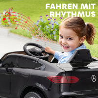 Elektroauto für Kinder, 12V Kinderauto mit Fernbedienung, LED-Lichter, Musik, 3 Geschwindigkeiten, 3-6 Jahre, Schwarz