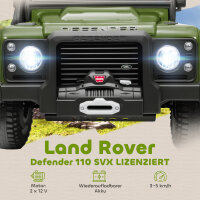 Kinder-Elektroauto, 12V Batterie-Betrieb, Fernbedienung, Musik-Funktion, Hupe, LED-Lichter, Grün