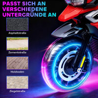 Elektro-Motorrad für Kinder von 18-36 Monaten, Aufsitz-Fahrzeug, Hilfsräder, Lichter, Musik, Kunststoff, Stahl, rot