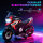 Elektro-Motorrad für Kinder von 18-36 Monaten, Aufsitz-Fahrzeug, Hilfsräder, Lichter, Musik, Kunststoff, Stahl, rot