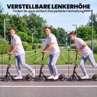 Cityroller Aluminium Höhenverstellbar & Klappbar Scooter mit 200 mm PU-Räder ABEC-7 Kugellager Dual-Bremssystem