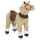 Reitpferd für Kinder, Stoffbezug, stabiler Rahmen, sanfte Räder, Schaukelpferd, 3-5 Jahre, Braun