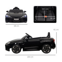 Kinderauto, Elektroauto, Audi, mit Sicherheitsgurt, Fernbedienung, Licht, schwarz, 103 x 58 x 41cm