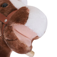 Schaukelpferd Schaukeltier mit Haltegriffen Plüsch Baby Schaukel Schaukelsitz für Kinder ab 3 Jahren