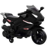 Elektro-Motorrad für Kinder, Hupe, Scheinwerfer, Musikfunktion, 2,5 km/h, Schwarz