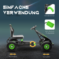 Kinder-Gokart, mit Pedalen, verstellbarem Sitz, In- und Outdoor, ab 5 Jahren, Grün+Schwarz, 121 x 58 x 61 cm