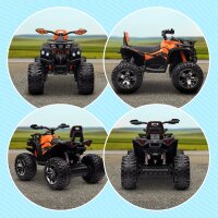 12V Kinderfahrzeug mit Vorwärts-, Rückwärtsfunktion, MP3-Musikplayer, Scheinwerfer, 3-8 km/h, 3-5 Jahre, Orange