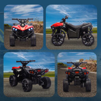 Kinder Quad Elektro 6V Kinderquad mit Vorwärts-, Rückwärtsfunktion, Musik, LED-Scheinwerfer Rot