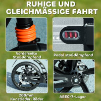 Roller Kinder Scooter mit verstellbaren Griffen klappbarer Kinderroller für Kinder 6-12 Jahre 94 x 36 x 88-103cm Schwarz