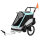 2 in 1 Fahrradanhänger & Buggy Faltbar Kinderfahrradanhänger mit 5-Punkt Gurt Reflektoren 16-Zoll-Luftreifen Bremse