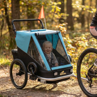 Fahrradanhänger für Kinder, 2-Sitzer, 2-in-1...