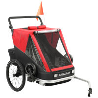 Fahrradanhänger für Kinder, 2-Sitzer, 2-in-1...