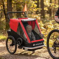 Fahrradanhänger für Kinder, 2-Sitzer, 2-in-1...