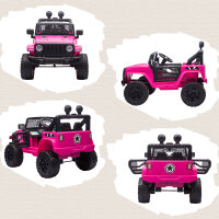 Kinder Elektroauto 12V Elektro Kinderauto mit Fernbedienung 2 Motor LED Hupe für Kinder von 3-6 Jahren 100x65x72 cm Rosa