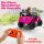 Kinder Elektroauto 12V Elektro Kinderauto mit Fernbedienung 2 Motor LED Hupe für Kinder von 3-6 Jahren 100x65x72 cm Rosa