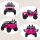 Kinder Elektroauto 12V Elektro Kinderauto mit Fernbedienung 2 Motor LED Hupe für Kinder von 3-6 Jahren 100x65x72 cm Rosa