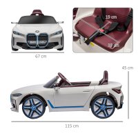 Kinderauto, aufladbarer Akku, 3-5 km/h, mit Fernbedienung, Multimedia-Player, weiß