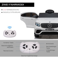 Kinderfahrzeug 12V Mercedes-Benz AMG GLC63S COUPE lizenzierter Elektroauto mit Fernbedienung Sicherheitsgurt  2 x 35W Motoren MP337-60 Monate Weiß 115 x 70 x 55 cm