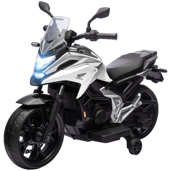 Elektro-Kindermotorrad, Honda, 3 km/h, Musik & Licht, 3-6 Jahre, bis 30 kg, Weiß