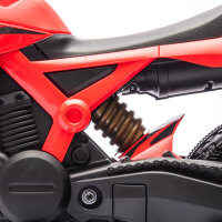 Elektro-Motorrad für Kinder, 6V Batterie-Antrieb, Stützräder, Hupe, Startgeräusch, 3-8 Jahre, Rot