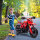 Elektro-Motorrad für Kinder, 6V Batterie-Antrieb, Stützräder, Hupe, Startgeräusch, 3-8 Jahre, Rot
