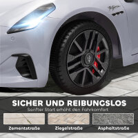 12V Kinder-Elektroauto, Kinderfahrzeug mit LED-Lichtern, Musik, Hupe, für Kinder von 3-5 Jahren, Grau