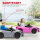 12V Kinder-Elektroauto, Kinderfahrzeug mit LED-Lichtern, Musik, Hupe, für Kinder von 3-5 Jahren, Grau