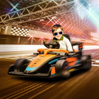 Elektro-Kinderauto, McLaren Formel-1, inkl. Fernsteuerung, Musik, für 3-5 Jahre, Orange
