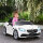 Kinder-Elektroauto, mit LED-Scheinwerfern, Sicherheitsgurt, Hupe, Musik, 3 bis 5 km/h, weiß, 107 x 62,5 x 44cm