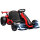Go-Kart für Kinder, Elektro-Kart mit Hupe und Musikfunktion, verstellbarer Sitz, bis 12 km/h, Kunststoff, Metall, Rot