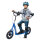 Kinderroller mit Hinterbremse Kickscooter 12 Zoll Tretroller Roller Scooter Cityroller für Kinder Kickboard Höhenverstellbar Stahl EVA Blau 120 x 52 x 80-88 cm