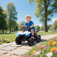 Kinder Quad Elektro 6V Kinderquad mit Vorwärts-, Rückwärtsfunktion, Musik, LED-Scheinwerfer Weiß