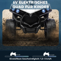 Kinder Quad Elektro 6V Kinderquad mit Vorwärts-, Rückwärtsfunktion, Musik, LED-Scheinwerfer Weiß