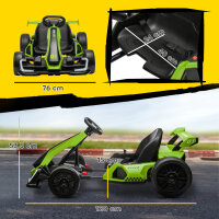 4 V Elektro Go-Kart für Kinder Bis 12 Km/h Gokart mit Drift-Funktion, 2 Motoren verstellbarem Sitz Sanftanlauf