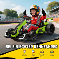4 V Elektro Go-Kart für Kinder Bis 12 Km/h Gokart mit Drift-Funktion, 2 Motoren verstellbarem Sitz Sanftanlauf