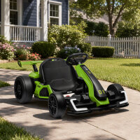 4 V Elektro Go-Kart für Kinder Bis 12 Km/h Gokart mit Drift-Funktion, 2 Motoren verstellbarem Sitz Sanftanlauf