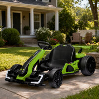 4 V Elektro Go-Kart für Kinder Bis 12 Km/h Gokart mit Drift-Funktion, 2 Motoren verstellbarem Sitz Sanftanlauf
