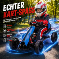 Elektro Go-Kart für Kinder 3-5km/h Gokart mit 2-Fach verstellbarem Geschwindigkeit, Sicherheitsgurt, EVA-Räder für 3-8