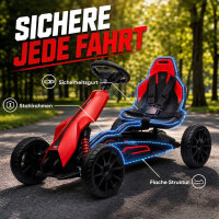 Elektro Go-Kart für Kinder 3-5km/h Gokart mit 2-Fach verstellbarem Geschwindigkeit, Sicherheitsgurt, EVA-Räder für 3-8