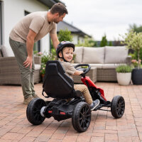 Elektro Go-Kart für Kinder 3-5km/h Gokart mit 2-Fach verstellbarem Geschwindigkeit, Sicherheitsgurt, EVA-Räder für 3-8