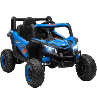 12V Elektroauto für Kinder, Fernbedienungsfunktion, Gurt, Hupe, LED-Lichter, USB-Port, für 3-5 Jahre, Blau